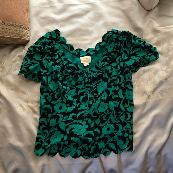 Maeve Tops - Green Anthropologie top
